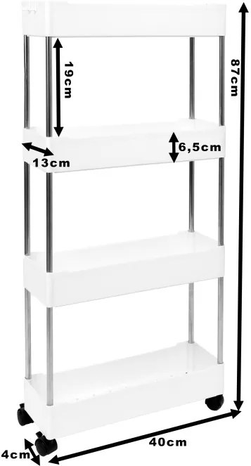 Pojazdný regál FALKEN biely