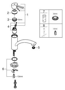 GROHE 30358000 - Drezová batéria SWIFT 227 mm, lesklý chróm
