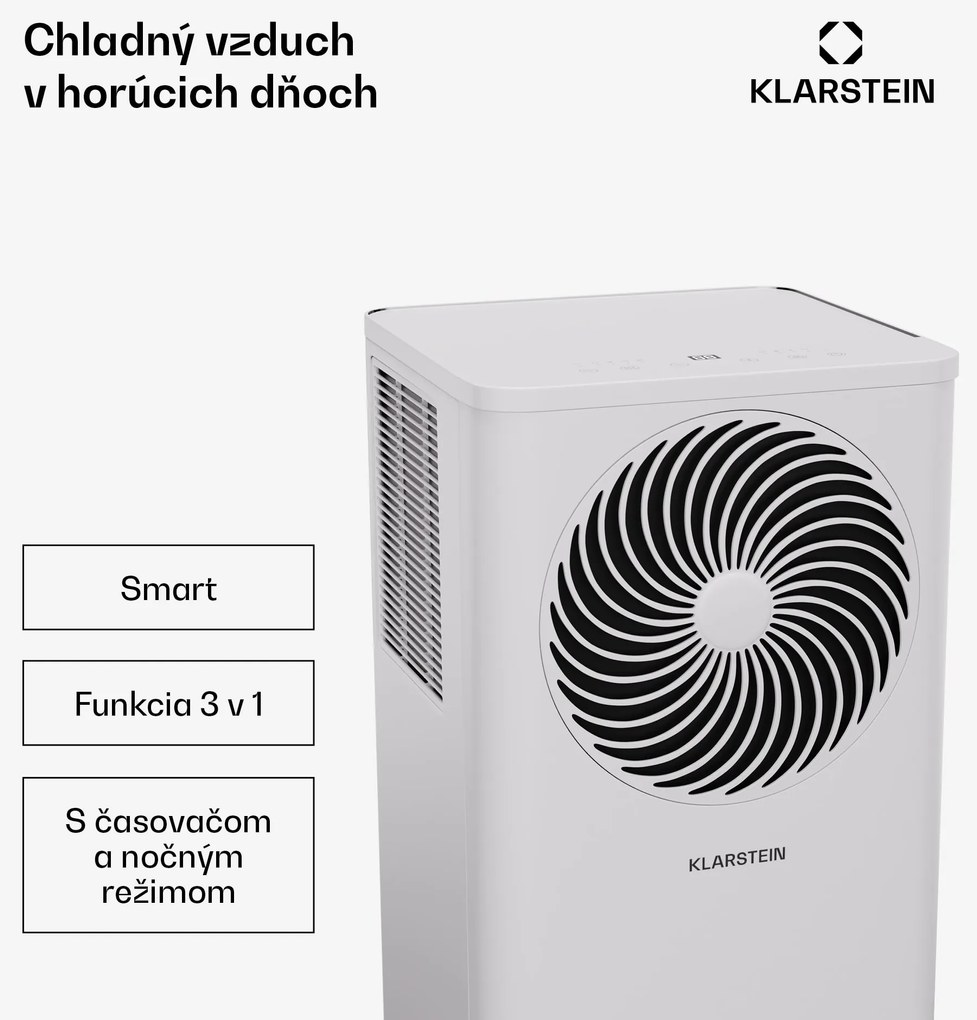 Klarstein Aero Ring 9K, Smart, klimatizácia, 9 000 BTU, mobilná a inteligentná, pre max. 31 m², hlasové ovládanie