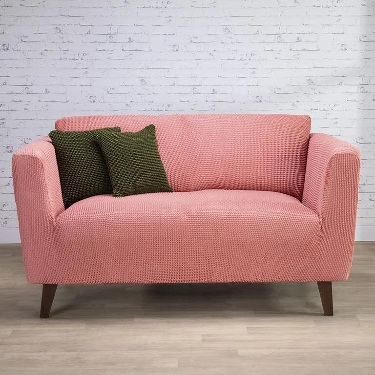 Super strečové poťahy NIAGARA koralová trojkreslo (š. 180 - 230 cm)