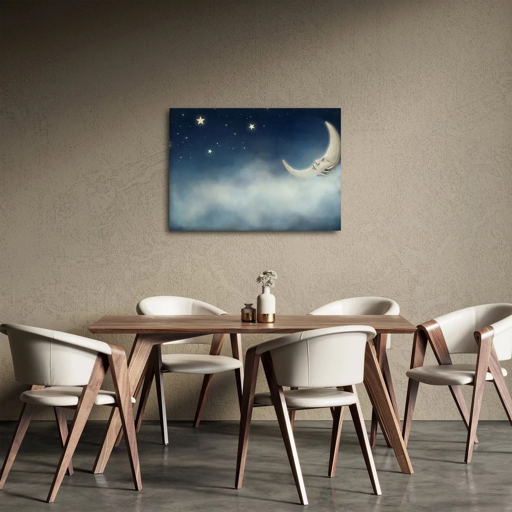 Obraz - Mesiac s hviezdami (70x50 cm)