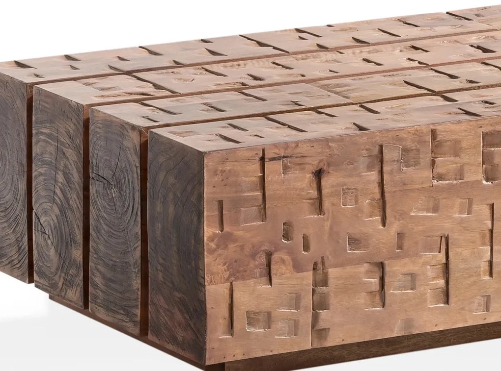 furniture-nabytek.cz - Masivní konferenční stolek Otara z mangového dřeva, lakovaný hnědý – 120x70 cm