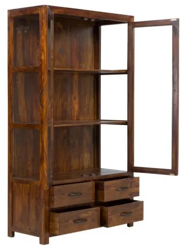 furniture-nabytek.cz - Masívna vitrína Palison z palisandra, lakovaná, tmavo hnedá