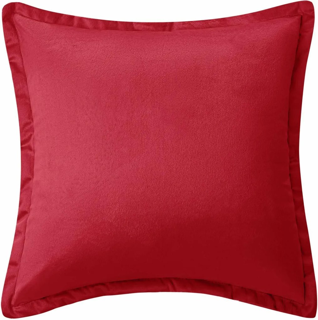 Velúrová obliečka na vankúš SOFT VELVET červená 40x40 cm
