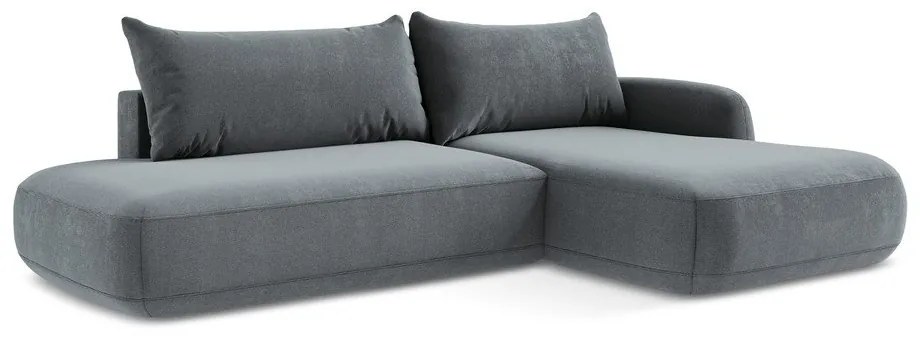 Sivomodrá rozkladacia rohová pohovka (pravý roh/s leňoškou) Hale – Makamii