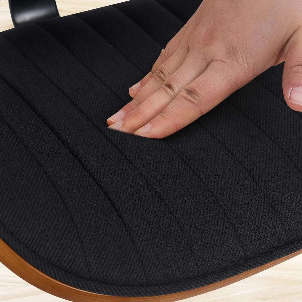 Barová stolička Clawson - látka, chróm rám - orech/čierna