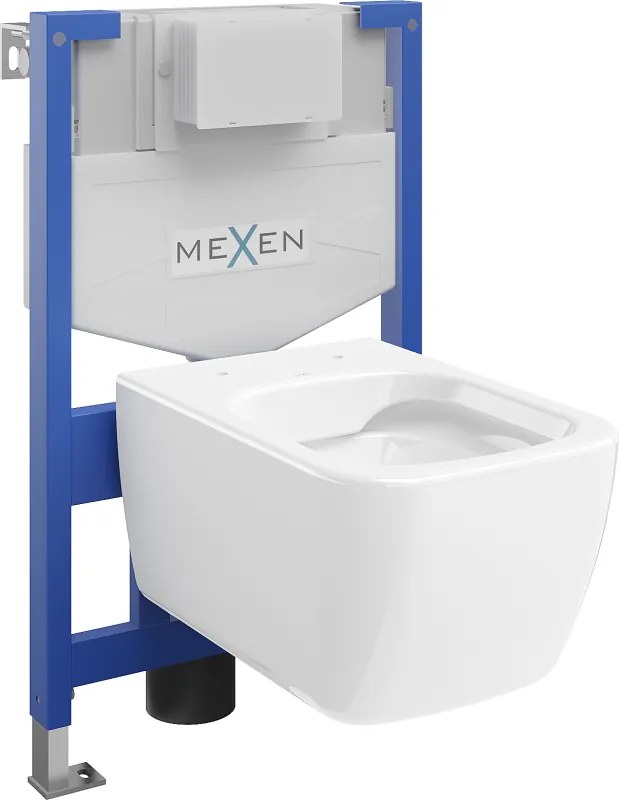 Mexen Stella podomietková WC sada rám Fenix XS-F s WC misou, biely lesk - 6803368XX00
