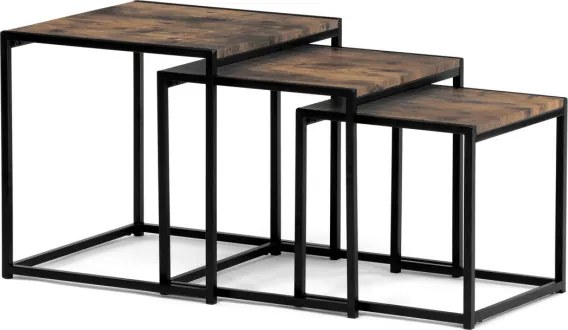 Sada 3 konferenčných stolíkov old wood AF-3003 OLW
