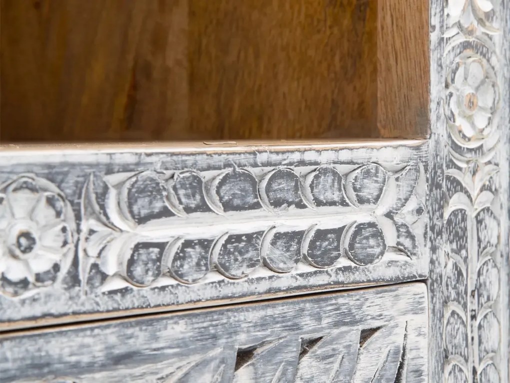 furniture-nabytek.cz - Masívna kúpeľňová skrinka Santa Cruz, sivá, drevo - Mango