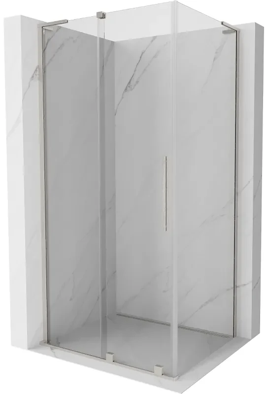 Mexen Velar L, sprchový kút s posuvnými dverami 120 x 80 cm, 8mm číre sklo, brúsená oceľ, 871-120-080-03-97