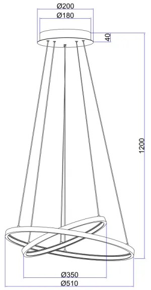 Globo 67192-42B - LED Luster na lanku RALPH 2xLED/21W/230V