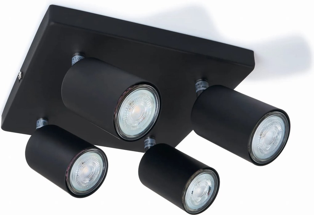 BERGE Bodové svietidlo LED VIKI 4x GU10 čierna