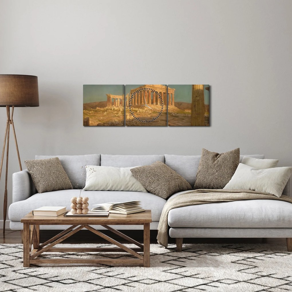Obraz - Frederic Edwin Church, The Parthenon, reprodukcia (s hodinami) (90x30 cm)
