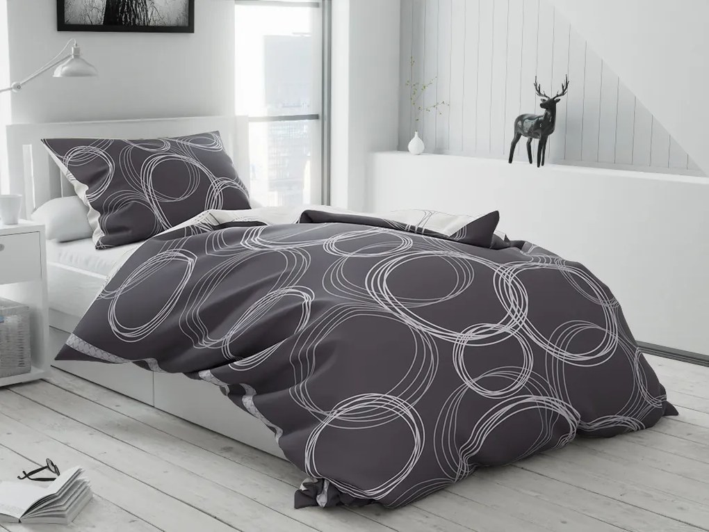 Bavlnené obliečky BUBBLES BLEND čierne Rozmer obliečky: 70 x 90 cm | 140 x 200 cm