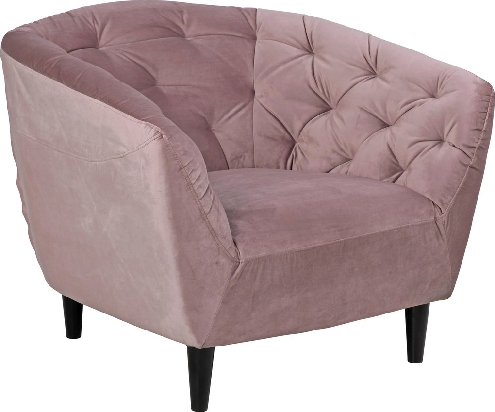XXXLutz KRESLO CHESTERFIELD, drevo, textil, ružová Ambia Home - Kreslá - 001749019304