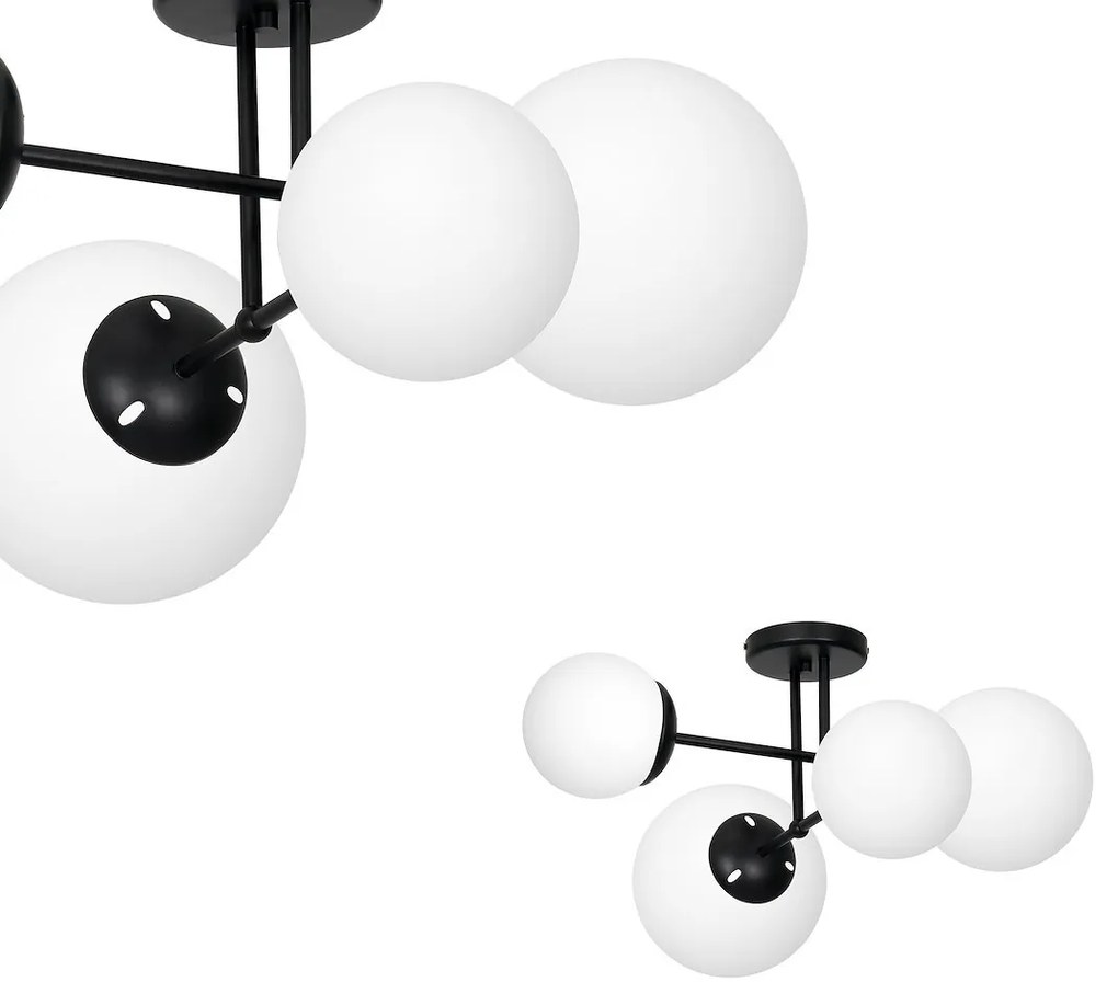 Stropné svietidlo Lima, 4x biele sklenené tienidlo, b
