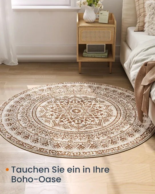 Koberec Boho-Stil béžový kruh