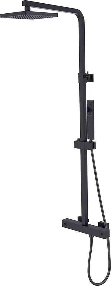Besco Sprchový komplet s termostatickou batériou Modern / Varium SK-TB B Čierna mat