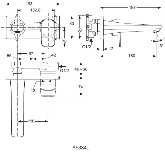 Ideal Standard Tonic II umývadlová batéria podomietková A6334AA