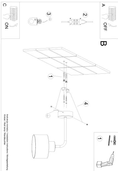 Sollux SL.1129 - Nástenná lampa SAVAR 1xE27/60W/230V čierna