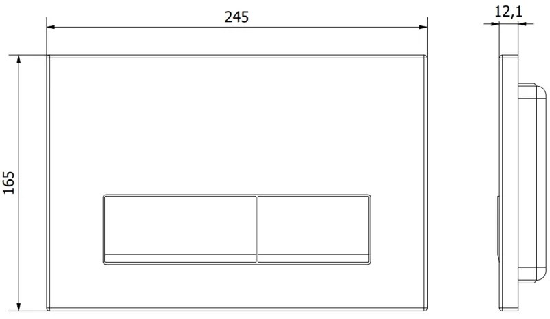 Mexen Fenix 12, splachovacie tlačidlo pre Mexen modul, čierna matná-chrómová, 601203