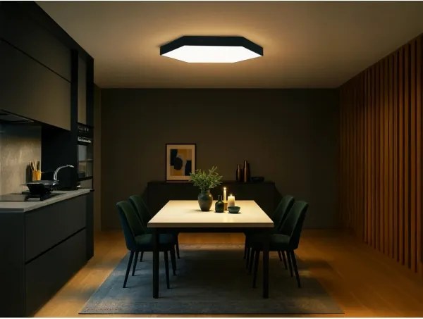 LED stropné svietidlo LED/200W/230V 3000/4000/6500K priemer 100 cm čierne