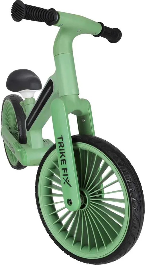 KIK Detský krosový bežecký bicykel Trike Fix Glow LED RGB zelený s EVA kolesami 12"