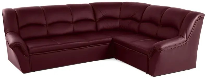 Kožená rohová sedacia súprava DUBAJ LUX XL, vínová (K-56)