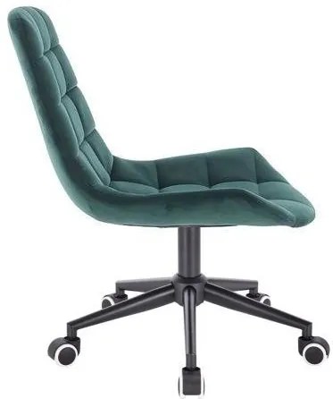 LuxuryForm DESIGN Stolička PARIS VELUR na čiernej podstave s kolieskami - zelená