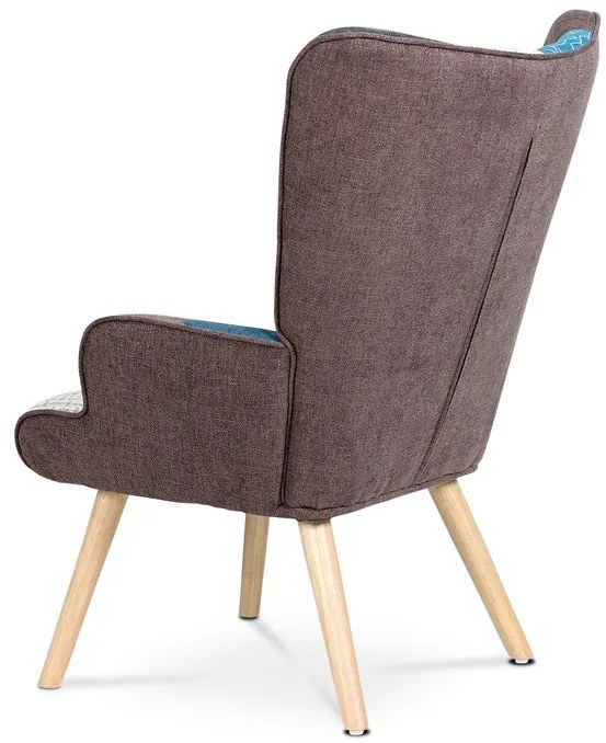 Autronic BONTEC Kreslo ušiak, viacfarebná látka, AK-305 PW2 Farba: Viacfarebná