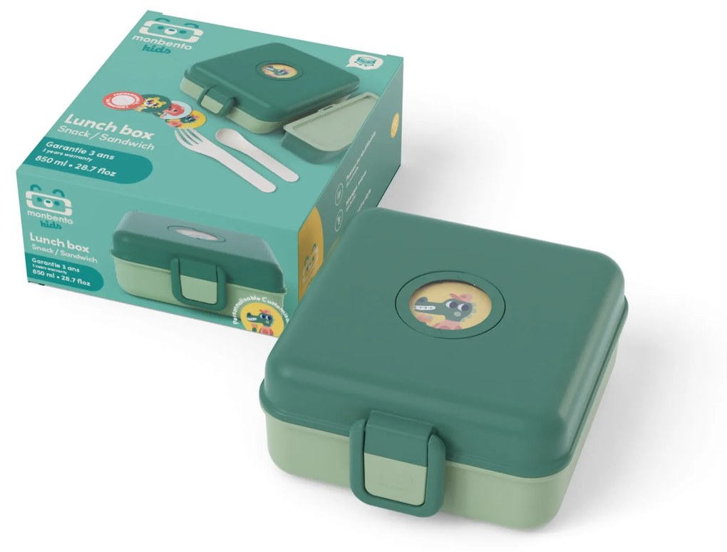 monbento Desiatový box Monbento Snacky Green Forest 850 ml