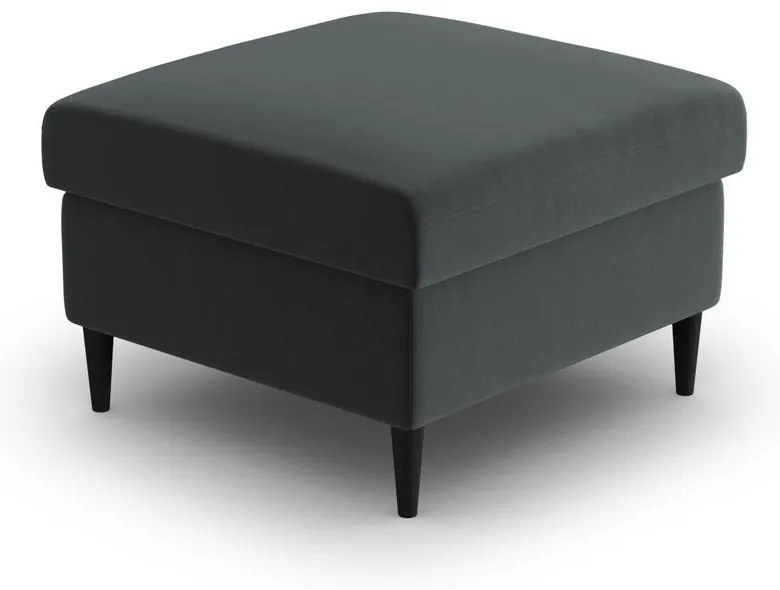 Tmavosivá zamatová podnožka Kyoto – Cosmopolitan Design