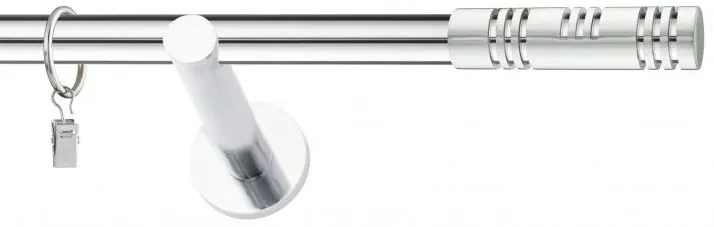 Dekorstudio Chrómová jednoradová garniža ELIS 19mm Dĺžka: 220cm, Typ uchytenia: Držiak modern, Typ príslušenstva: Bez príslušenstva