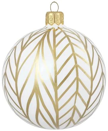 Vianočná banka biela zlatý dekor