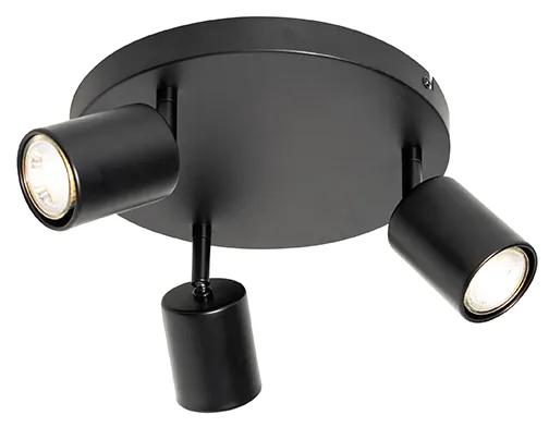 Moderné stropné svietidlo čierne nastaviteľné okrúhle 3 svetlá - Java