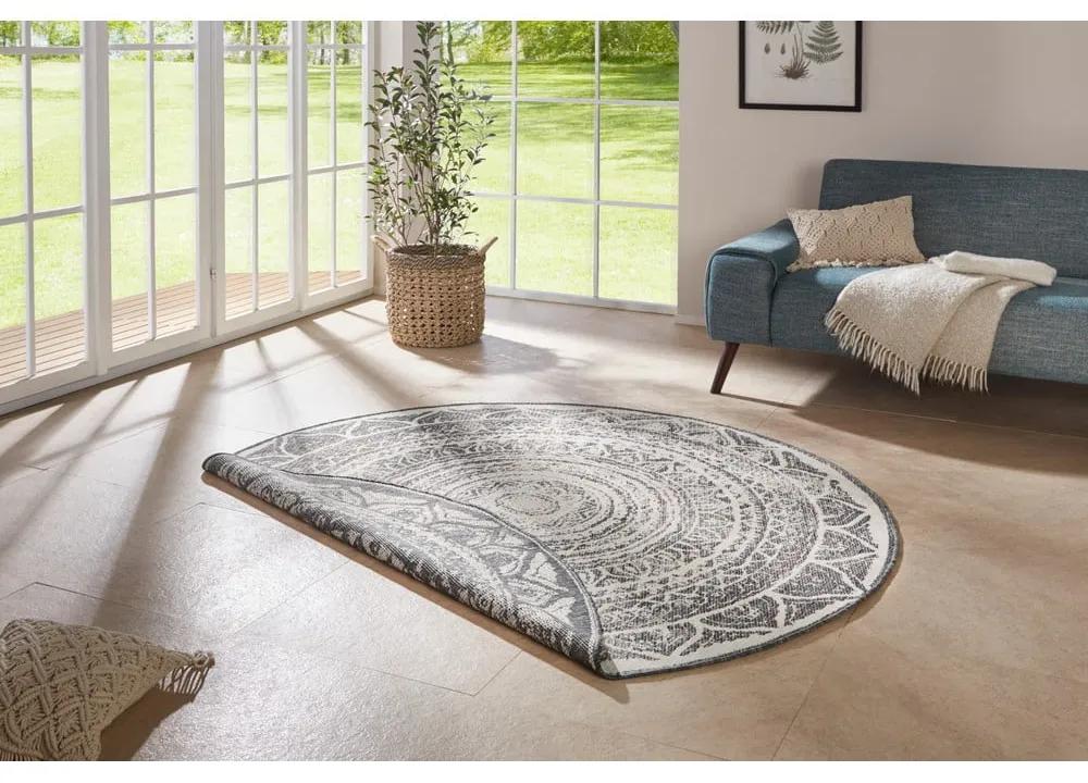 Sivo-krémový vonkajší koberec NORTHRUGS Siruma, ø 200 cm