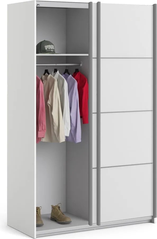 Biela šatníková skriňa Tvilum Verona, 122 x 202 cm
