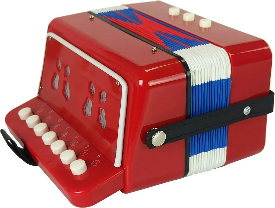 LEAN Toys Akordeónový nástroj pre malého hudobníka Červená