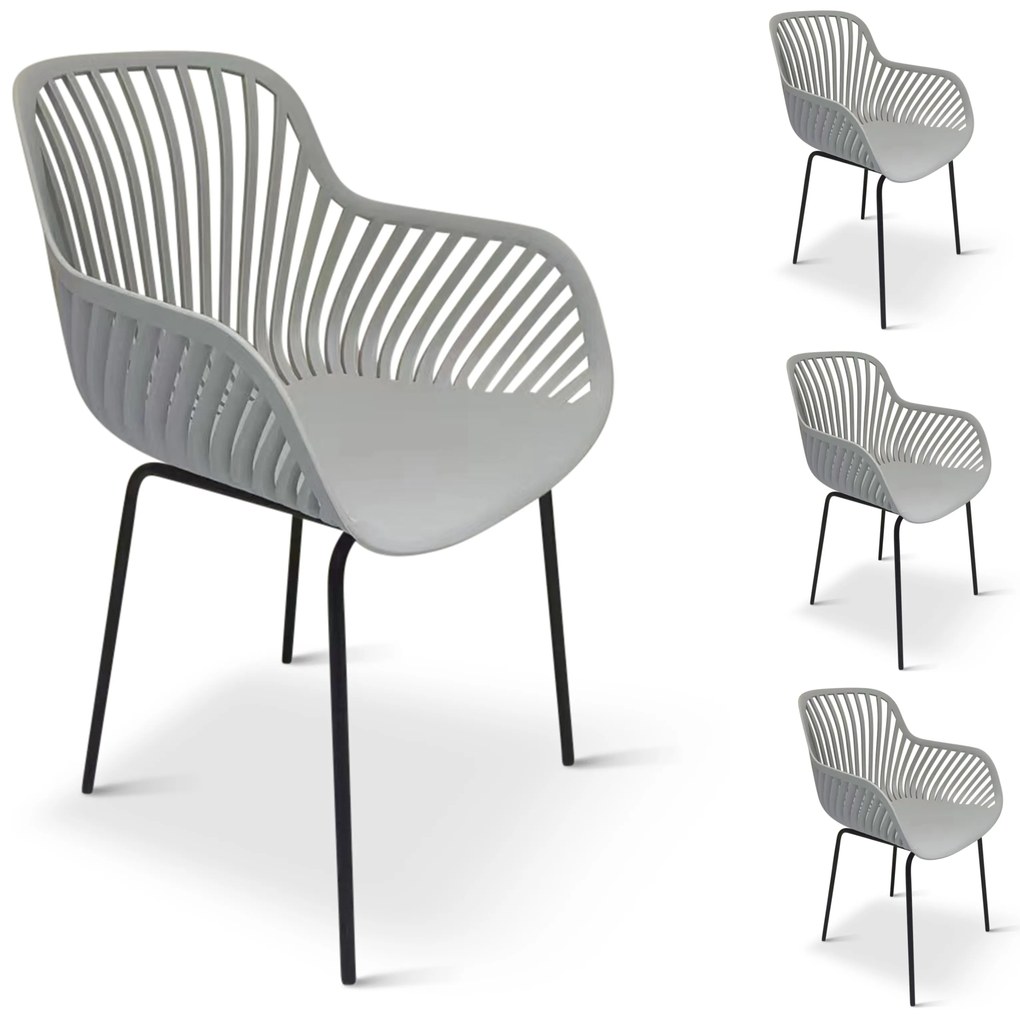 Noela Dizajnové kreslo GABY sivá 4 ks