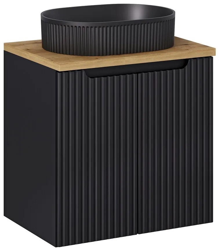 Skrinka s umývadlom Nova Black Beyond II s umývadlom 60 cm čierna/dub evoke