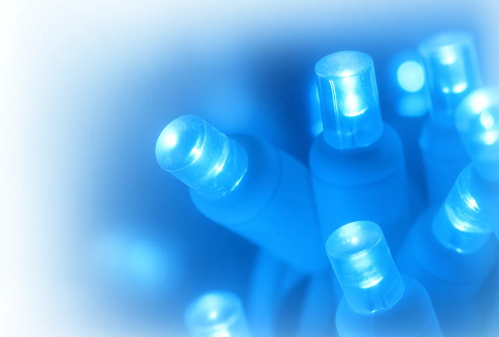 Vianočné svetielka LED záclona FLASH modrá 300 LED