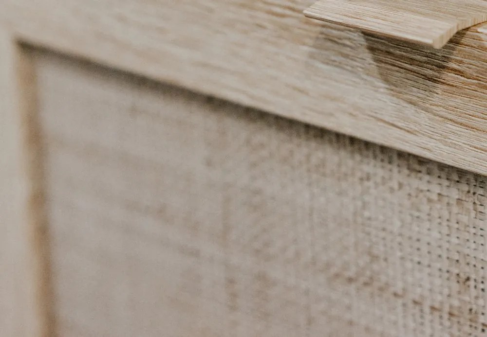 Široká skrinka 3-dverová Bali, dub sonoma/výplet