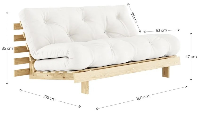 Béžová ľanová rozkladacia pohovka 160 cm Roots - Karup Design