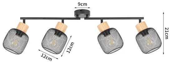 Brilagi - Bodové svietidlo BASKLITE 4xE27/15W/230V drevo/čierna