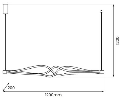 LED Luster na lanku TWISTER LED/56W/230V čierna