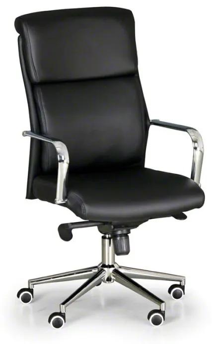 Kožená kancelárska stolička VIRO, sivá