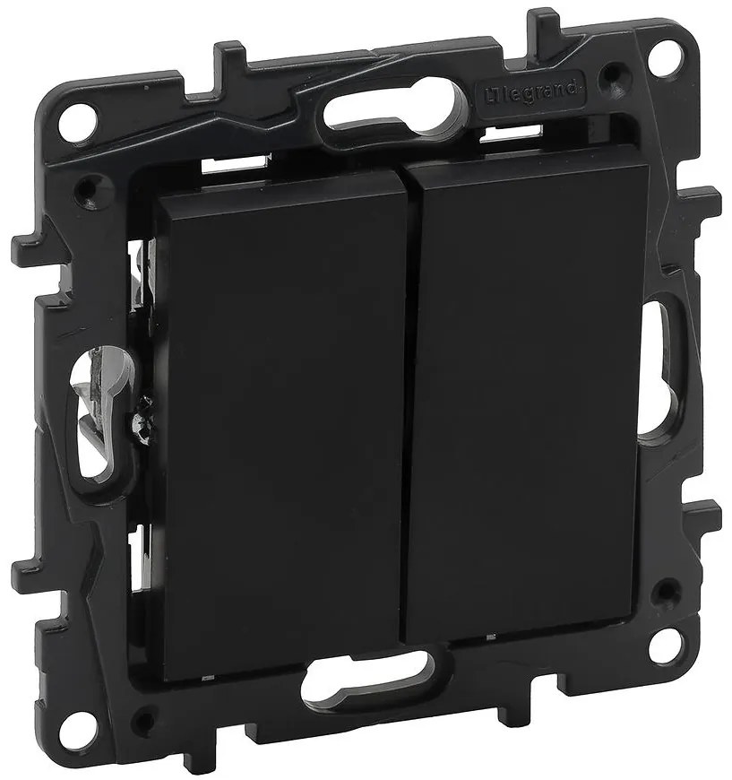 Lustrový dvojpólový vypínač  863505 NS čierny