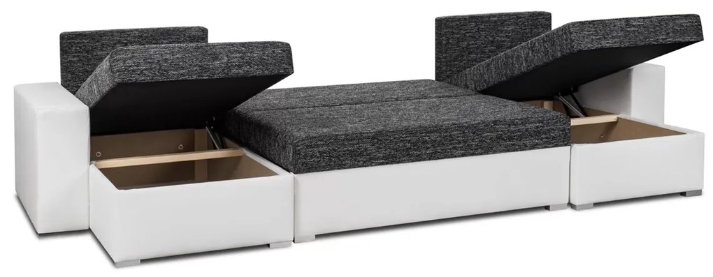 Rohová sedacia súprava s funkciou spania LEO-U Hnedá/bronzová