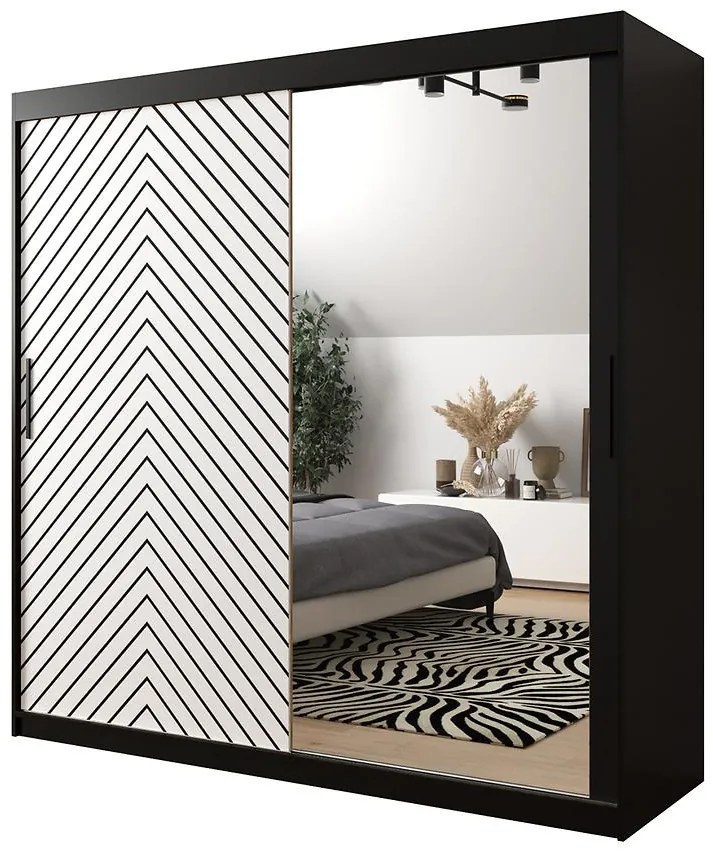 Skriňa Jodełka 2 200 čierna/dub Artisan/čierna