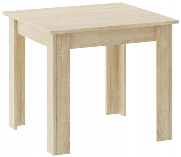 Súprava štvorcového stola 80x80 dub sonoma + 4 stoličky OSAKA biela
